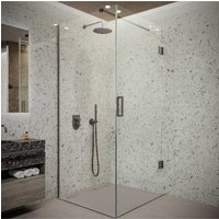Saniclear Modern Iron douchecabine 80x80 met 80cm deur verouderd ijzer - gunmetal