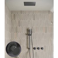 Saniclear Plus Curved Pro inbouw regendouche met inbouw douchekop 30x30cm, glijstang en staafhanddouche verouderd ijzer - gunmetal
