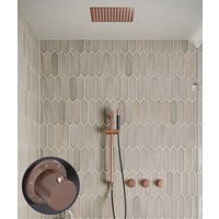 Saniclear Plus Stripes Pro inbouw regendouche met inbouw douchekop 30x30cm, glijstang en staafhanddouche geborsteld koper