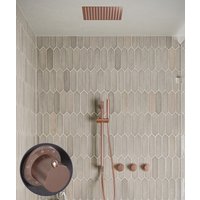 Saniclear Plus Stripes inbouw regendouche met inbouw douchekop 30x30cm, glijstang en staafhanddouche geborsteld koper