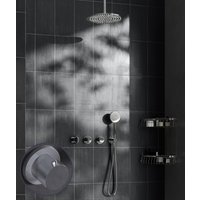 Saniclear Plus Stripes inbouw regendouche met 30cm hoofddouche en plafondarm chroom
