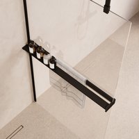 Saniclear Pure handdoekhouder voor glaswand 120cm zwart mat