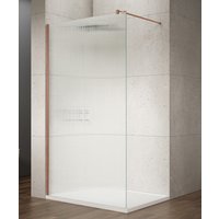 Saniclear Ridge inloopdouche 90x200cm ribbelglas geborsteld koper