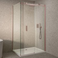 Saniclear Supreme douchecabine 110x80cm geborsteld koper