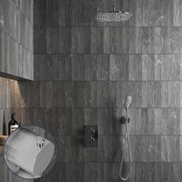 Saniclear Talpa Stripes inbouw regendouche met 30cm hoofddouche, muurarm en 2 standen handdouche chroom