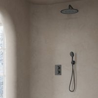 Saniclear Iron inbouw regendouche met 30cm hoofddouche, wandarm en 2 standen handdouche verouderd ijzer - gunmetal