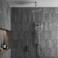 Saniclear Talpa inbouwregendouche 30cm met plafondarm, 2 standen handdouche en glijstang chroom