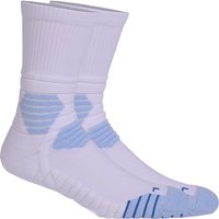 Custom Men's Basketball Crew Socks-Thick Padded Mid Cushion Anti-Slip Design Light Blue and Purple Colors