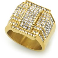 New Hot Sale Europe and America Hip Hops Wedding Zircon Ring Charm Jewelry for Men Silver Gold Stainless Steel Rings