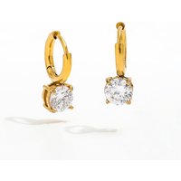 Fenny Tarnish Free 18K Gold-plated Wholesale Tarnish Free Fashion Dainty Zirconia Huggie Stainless Steel Earring for Women