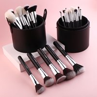 BEILI wholesale Professional Natural Goat Hair set makeup brushes Foundation flat Concealer Blending brushes for make up