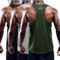 Men Sportswear Wholesale Custom Logo Gym Sleeveless T Shirt Fitness Workout Muscle Stringer Tank Top Bodybuilding for Men
