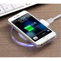 Free shipping's items 5W Custom Logo unique Crystal Round Portable Qi Fast Mobile Phone fast Wireless Charger