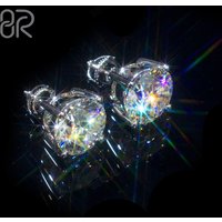 Hot Selling Vvs Moissanite Earrings Pass Diamond Tester Iced Out Round Brilliant Cut 14K Gold Plated 925 Silver Earring Stud