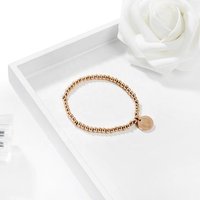 Trendy money coin design round beads stainless steel bracelet in gold plated fashion jewelry for women