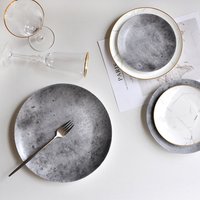Fine Bone China Ceramic Plates Dishes Cement Plates for Restaurant