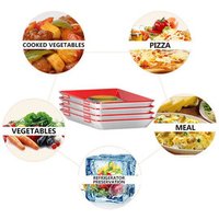 4pcs Vegetable Fruit Keep Fresh Storage Crisper Cover Creative Food Preservation Tray ,Plastic Food Serving Tray