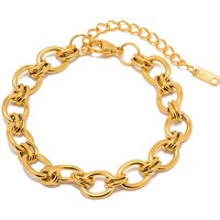 New Arrival Jewelry 18K Gold Plated Stainless Steel Oval Cross Jewelry Bracelet for Women