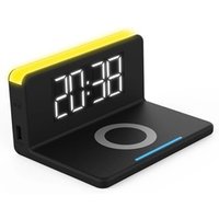 amazon 2019 top seller digital clock with wireless charging alarm clock usb charger wireless charger