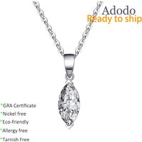 Adodo 8 Niche Design 1Ct Moissanite Pendant Necklace S925 Sterling Silver Horse Eyes Luxury Rhodium for Ladies for Wedding