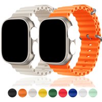 Dual color new ocean silicone strap suitable for Apple 1-9 series universal smart Apple watch ultra