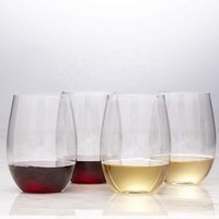 Reusable Stemless Plastic Glass