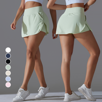 New Fashion Fake Two Piece Lightweight Dance Workout Clothing Women Running Yoga Wear Tennis Skirts