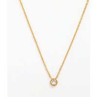 Joolim Jewelry 18K Gold Plated Dainty Round Green Zirconia Pendant Choker Necklace Trendy Necklace