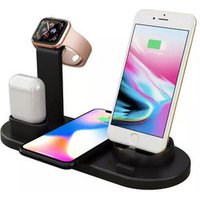 2019 New 4 in 1 Mobile Phone Charging Dock 10W Qi Fast Wireless Charger for Airpods for iwatch for Apple Watch
