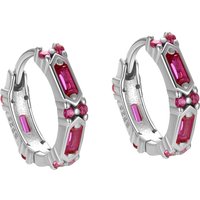 Geometric Earrings 925 Sterling Silver Square Round Small Red Blue CZ Stone Hoops Set for Women Fine Jewelry Wholesale