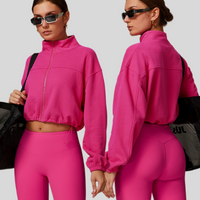 New Warm Breathable Lightweight Eco-Friendly Quick Dry Sports Jacket Casual Loose High Neck Stand Collar Cardigan Women Running