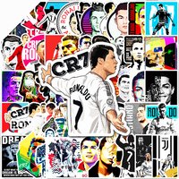 52Pcs Football Star Ronaldo Waterproof Graffiti Stickers for Laptop Ball Notebook Vinyl Soccer Sticker