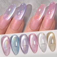 BORN PRETTY TPO Free Cat Eye Gel Color 10ml Rainbow Glass Bead Crystal Cateye Nail Polish Soak Off Resin Uv Gel Polish With logo