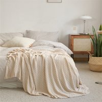 Hl High Quality Soft Cool and Comfortable Printed Plain Bamboo Fiber Knitted Throw Blanket for Sofa and Home Decoration Oeko-Tex
