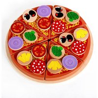 Preschool Kitchen Toy Role Plat Christmas Cutting Fruit Toy Pretend Play Wooden Pizza Toy