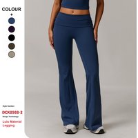 Custom High-Quality Sustainable Fabric High Waist Running Sports Yoga Pants Gym Fitness Hip-Lifting Yoga Flared Pants for Women