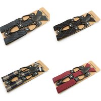 Suspender Adjusters Elastic Strap Set for Men Male Logo Red Green Fashion Polyester Y-Shape Adult Men Suspenders