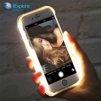 iExplore Manufacturer double Sides Selfie Fill-in LED Light Flash Light up Luminous Phone Case For Samsung S9 S10 iPhone x xs xr