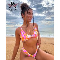 2025 Sexy Swimwear Recycle FabricBathing Suits Fruit Pattern Swimsuit Custom logo Bikini Set