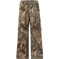 Vintage American Style Straight Print Loose Outdoor Casual Pants 100% Cotton Canvas Mid Waist Dark Wash Lightweight Quick Dry