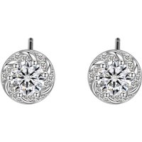 Round Earrings 925 Sterling Silver Cubic Zirconia Geometric Stud Fashion Design Earrings Set for Women Fine Jewelry Wholesale