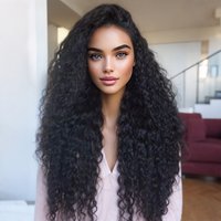 Wholesale Sleek Factory Supplier Water Wave Baby Hair Wig for Women Heat Resistant Long Wave 13*6 Lace Front Synthetic Wig