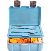 Custom 4 Compartment Leakproof Portable Bento Lunch Box New Design Dual Tier Bpa Free Heatable Food Container for Kids