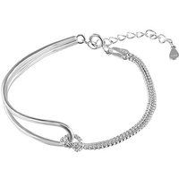 Chain Geometric Arc Bracelet Minimalist 925 Sterling Silver Bracelet Personalized Stitching Double-layer Knot Bracelet