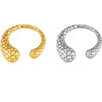 Retro Personality Hammer Design Sense Ring Geometric Asymmetrical Titanium Steel Gold-plated Open Casual Ring