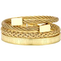 Wholesale Luxury 3pcs Luxury Stainless Steel Roman Number Bangles Fashionable Couple Jewelry Set for Men and Women for Gift