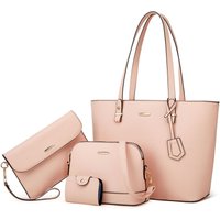 High Quality PU Leather Women Tote Set 4 in 1 Handbag Sets Trendy Bags Set Purse and Handbags Crossbody Ladies Hand Bags