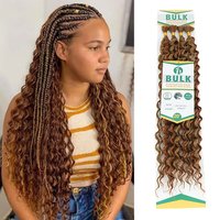 Julianna Wholesale 20inches 100g Synthetic No Weft Water Super Jerry Curly Deep Wave Bulk for Miracle Knots Boho Braiding Hair