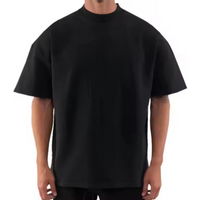 Boxy-Fit 100% Cotton Custom Drop 280 GSM Heavy Weight Custom Logo Drop Shoulder Oversized Street Wear T-Shirts for Men Knitted