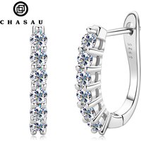 Hot Sale Classic 3mm 0.1CT Moissanite S925 Sterling Silver U Shaped Clip Earrings for Women Gift